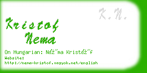 kristof nema business card